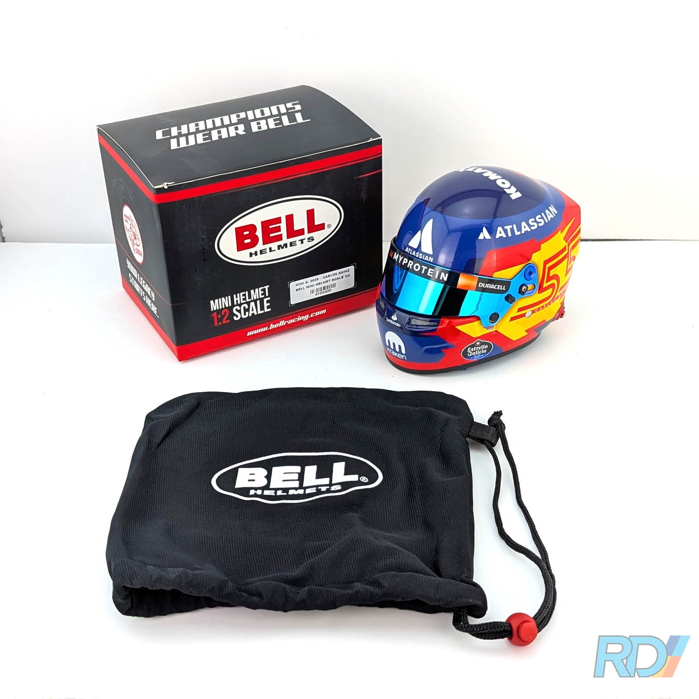 Casque Signé Carlos Sainz Jr 2025 Atlassian Williams Racing 1:2 - Pièce Neuve Officielle